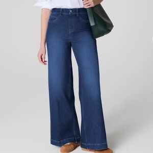 Spanx dark grey Wide-Leg Jeans - worn once!